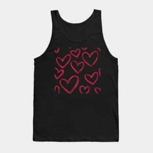 Watercolor Pink Hearts Tank Top